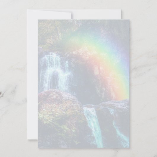 レインボーカラフルウォーターフォールズウッドランドフォレストフォト ノートカード (裏面)