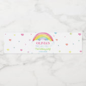 レインボーカラフルウォーターボトルラベル誕生日パーティー ペットボトルラベル (シングルラベル)