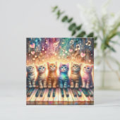 レインボーカラフルウォーター猫ピアノクリスチャン シーズンカード (スタンド正面)