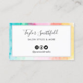 レインボーカラフルウォーター色カスタムロイヤリティカード 名刺 (裏面)