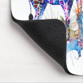 レインボーカラフルウォーター色(ばちゃばちゃ)跳ねるジラフェス マウスパッド (コーナー)