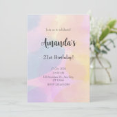 レインボーカラフルウォーター色Any Age誕生日 招待状 (スタンド正面)