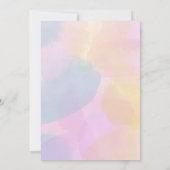 レインボーカラフルウォーター色Any Age誕生日 招待状 (裏面)