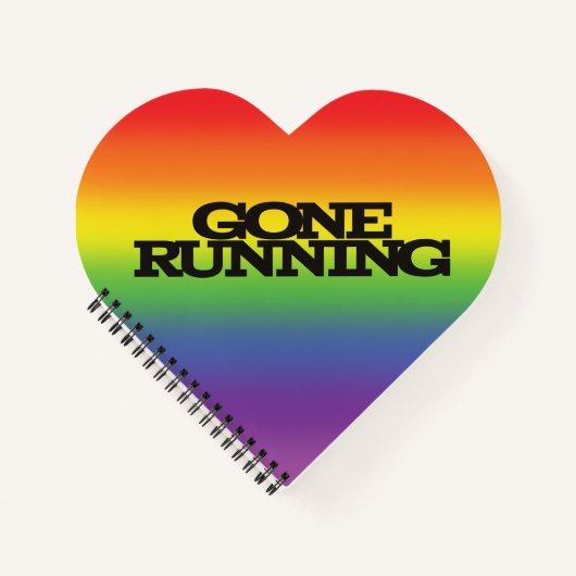 レインボーカラフルエフェクトの背景が消えランニングた状態 ノートブック (正面)