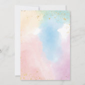 レインボーカラフルオネダーフル1歳の誕生日招待状 招待状 (裏面)