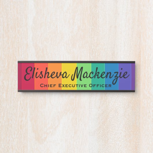 レインボーカラフルオフィスドアシンボルや象徴サインプレート サインプレート (正面)