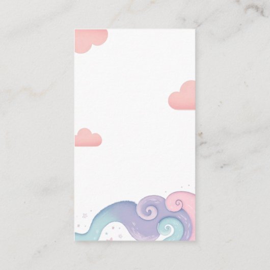 レインボーカラフルオンクラウド9おむつラッフル エンクロージャーカード (裏面)