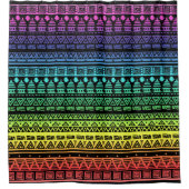 レインボーカラフルオーナメント シャワーカーテン (正面)