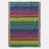 レインボーカラフルオーナメント スローブランケット (正面縦)