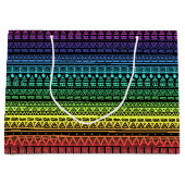 レインボーカラフルオーナメント ラージペーパーバッグ (正面)