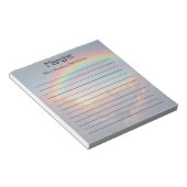 レインボーカラフルカスタマイズ可能な名前と引用文 ノートパッド (アングル)