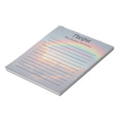 レインボーカラフルカスタマイズ可能な名前と引用文 ノートパッド (回転)