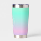 レインボーカラフルカスタムモノグラム 保温保冷タンブラー (背面)