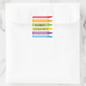 レインボーカラフルカラークレヨン誕生日 スクエアシール (バッグ)