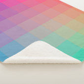 レインボーカラフルカラーグラデーションデザイン シェルパブランケット (3/4)