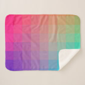 レインボーカラフルカラーグラデーションデザイン シェルパブランケット (正面(横))