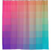 レインボーカラフルカラーグラデーションデザイン シャワーカーテン (正面)