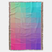 レインボーカラフルカラーグラデーションデザイン スローブランケット (正面縦)