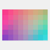 レインボーカラフルカラーグラデーションデザイン ラッピングペーパーシート (正面)