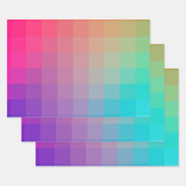 レインボーカラフルカラーグラデーションデザイン ラッピングペーパーシート