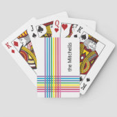 レインボーカラフルカラーストライプののパタストライプーン トランプ (裏面)