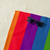 レインボーカラフルカラーストライプ ビーチタオル (インサイチュ)