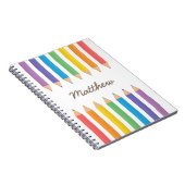 レインボーカラフルカラーリングペンシルキッズ名 ノートブック (右側)