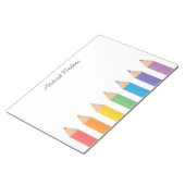 レインボーカラフルカラーリングペンシルスクールキッズ ノートパッド (アングル)