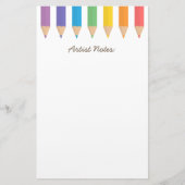 レインボーカラフルカラーリング鉛筆スクールキッズ 便箋 (正面)