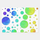 レインボーカラフルカラー調整パターン ラッピングペーパーシート (正面)