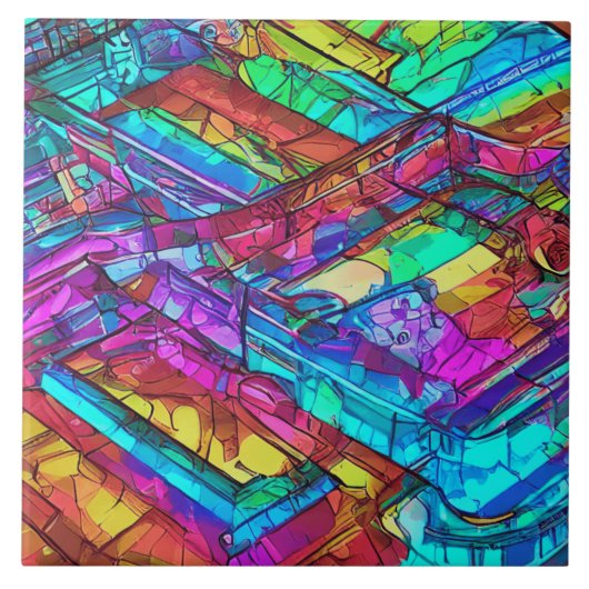 レインボーカラフルカラー タイル (正面)