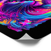 レインボーカラフルキャットグラフィック ポスター (角)