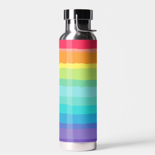 レインボーカラフルキュイパーソナライズされたゲイプライドLGBTQ ウォーターボトル (左面)