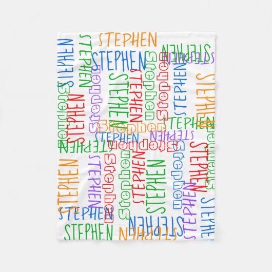 レインボーカラフルキュイパーソナライズされた名前をカスタムする フリースブランケット (正面)
