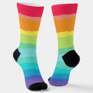 レインボーカラフルキュイ芸術的ゲイプライドLGBTQ ソックス