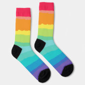 レインボーカラフルキュイ芸術的ゲイプライドLGBTQ ソックス (右)