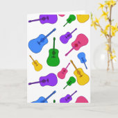 レインボーカラフルギターコラージュLet's Jam Cards カード (黄色い花)