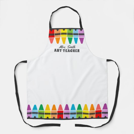 レインボーカラフルクライアンズアート先生パーソナライズされた エプロン (正面)