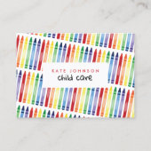 レインボーカラフルクライアンズキッズ先生託児 名刺 (正面)