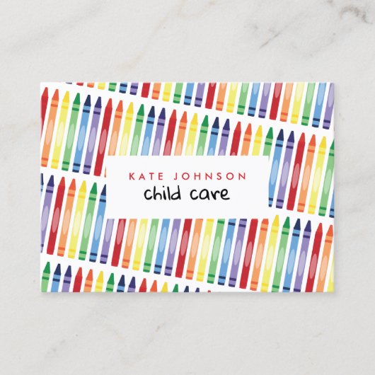 レインボーカラフルクライアンズキッズ先生託児 名刺 (正面)
