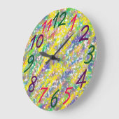 レインボーカラフルクライアンズデザインおもしろい ラージ壁時計 (傾斜)