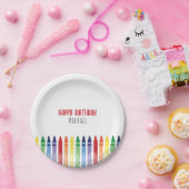 レインボーカラフルクライアンズバースデーパーティー ペーパープレート (パーティー)