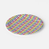 レインボーカラフルクライアンズプレート ペーパープレート (アングル)