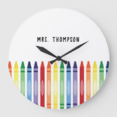 レインボーカラフルクライアンズ先生鑑賞 ラージ壁時計 (正面)