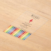 レインボーカラフルクライアンズ子供の誕生日パーティー アクリル招待状 (レイダウン)