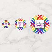 レインボーカラフルクライスクロスストライプ誕生日 コンフェッティ (正面)