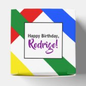 レインボーカラフルクライスクロスストライプ誕生日 フェイバーボックス (上部)