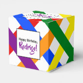 レインボーカラフルクライスクロスストライプ誕生日 フェイバーボックス (裏面サイド)