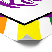 レインボーカラフルクライスクロスストライプ誕生日 ポスター (角)