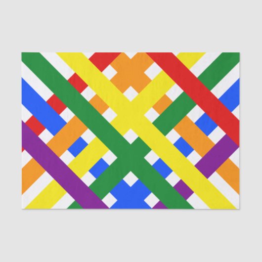 レインボーカラフルクライスクロスストライプ誕生日 薄葉紙 (正面)